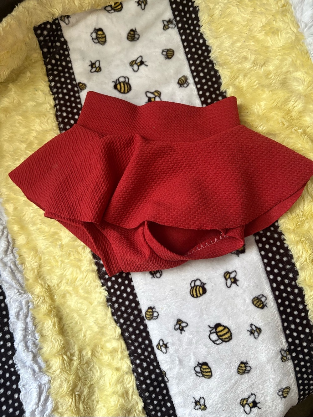 Girls Red Ruffle Skort
